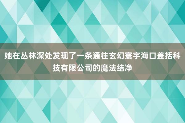 她在丛林深处发现了一条通往玄幻寰宇海口盖括科技有限公司的魔法结净