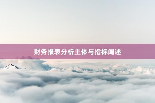 财务报表分析主体与指标阐述